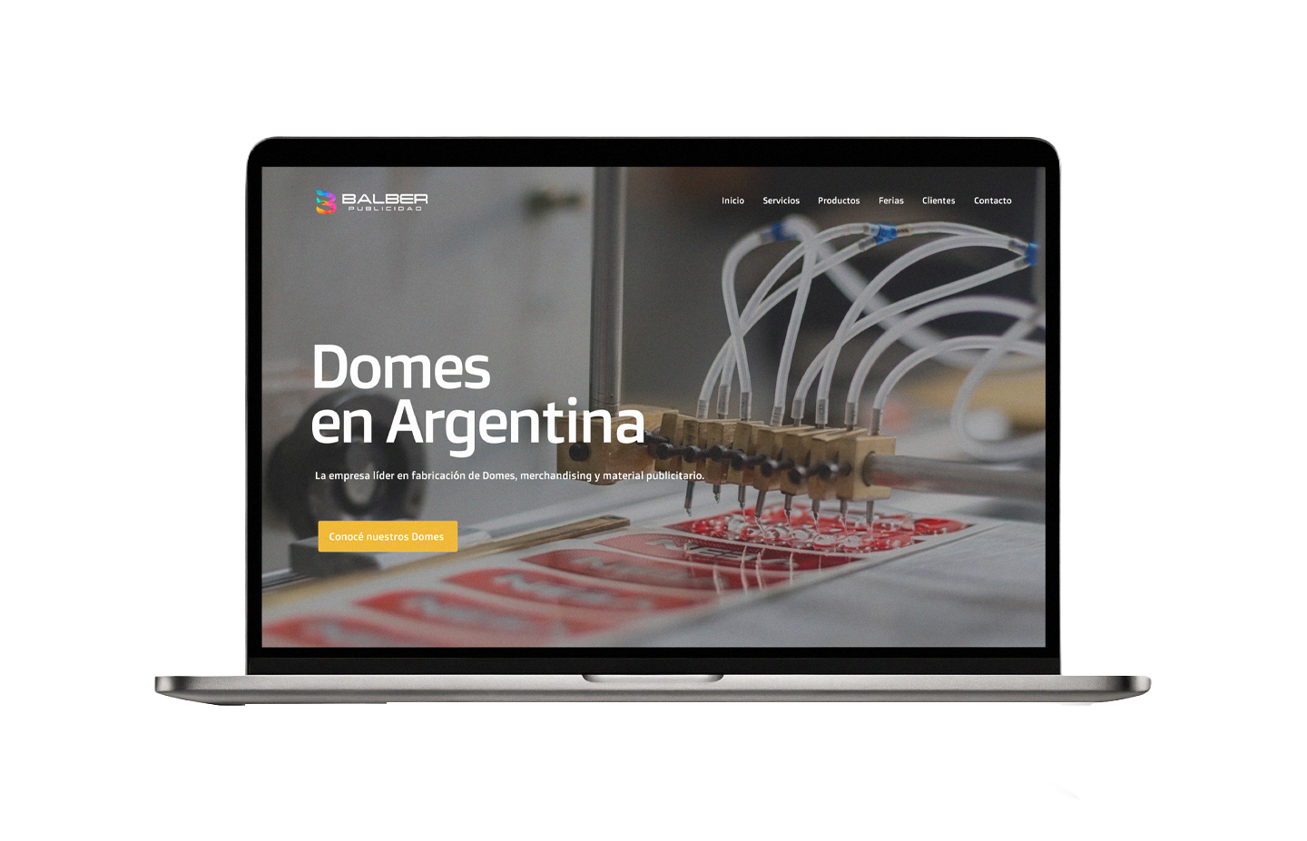Mockup del sitio web
